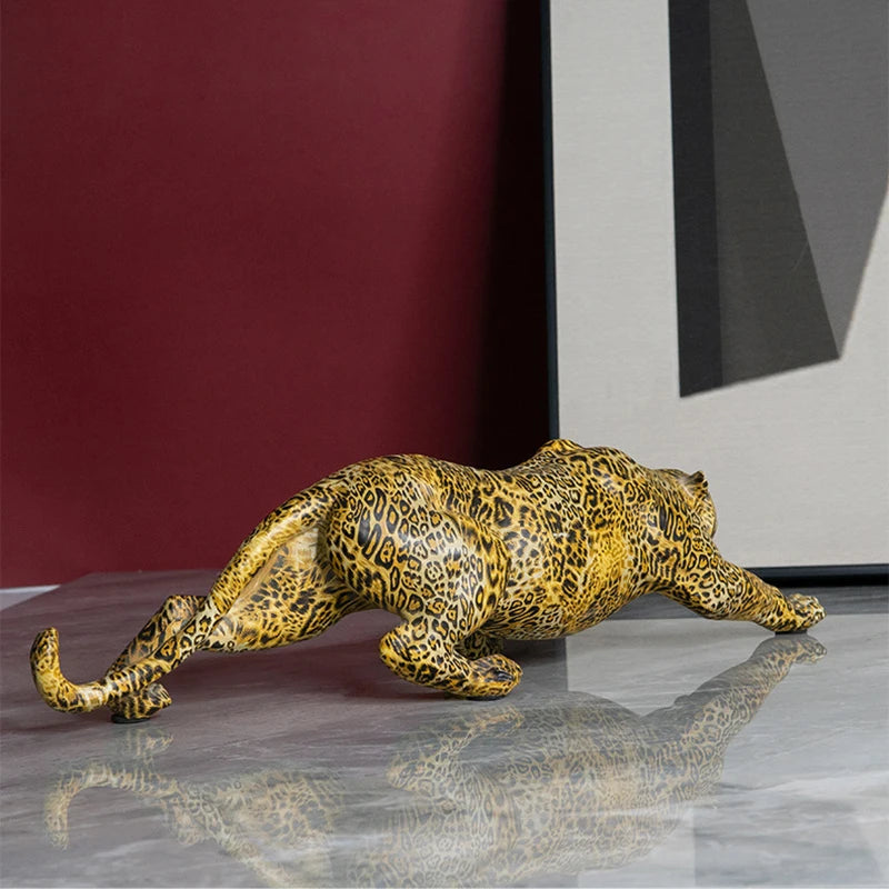 Escultura Leopardo Pintado